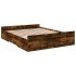 Cama con cajones madera de ingeniería roble ahumado 160x200