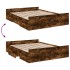 Cama con cajones madera de ingeniería roble ahumado 160x200