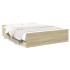 Cama con cajones madera ingeniería roble Sonoma 160x200