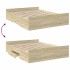 Cama con cajones madera ingeniería roble Sonoma 160x200