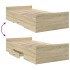 Cama con cajones madera ingeniería roble Sonoma 90x190