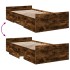 Cama con cajones madera de ingeniería roble ahumado 90x190