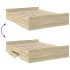Cama con cajones madera ingeniería roble Sonoma 150x200