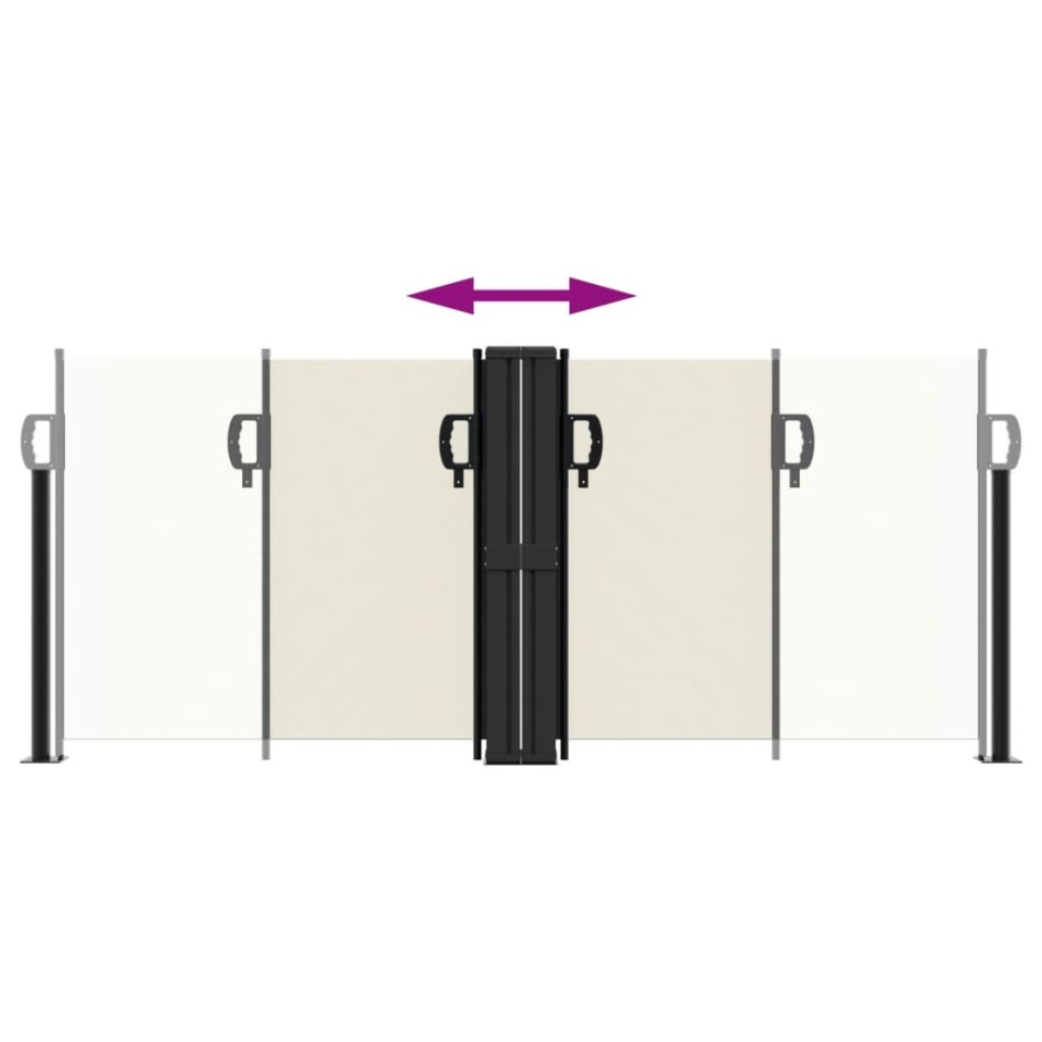 Toldo lateral retráctil crema 100x600