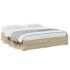 Cama con cajones madera ingeniería roble Sonoma 180x200