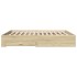 Cama con cajones madera ingeniería roble Sonoma 180x200