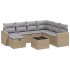 Juego de sofás jardín con cojines beige mezcla 8 pzas ratán