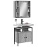 Set de muebles de baño 2 pzas madera contrachapada gris