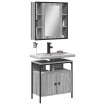 Set de muebles de baño 2 pzas madera contrachapada gris sonoma
