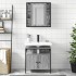 Set de muebles de baño 2 pzas madera contrachapada gris