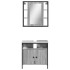 Set de muebles de baño 2 pzas madera contrachapada gris