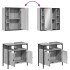 Set de muebles de baño 2 pzas madera contrachapada gris