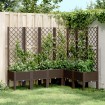 Jardinera con enrejado PP marrón 160x120x142 cm