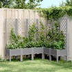 Jardinera con enrejado PP gris claro 160x120x142 cm