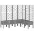 Jardinera con enrejado PP gris claro 160x120x142