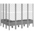 Jardinera con enrejado PP gris claro 160x120x142