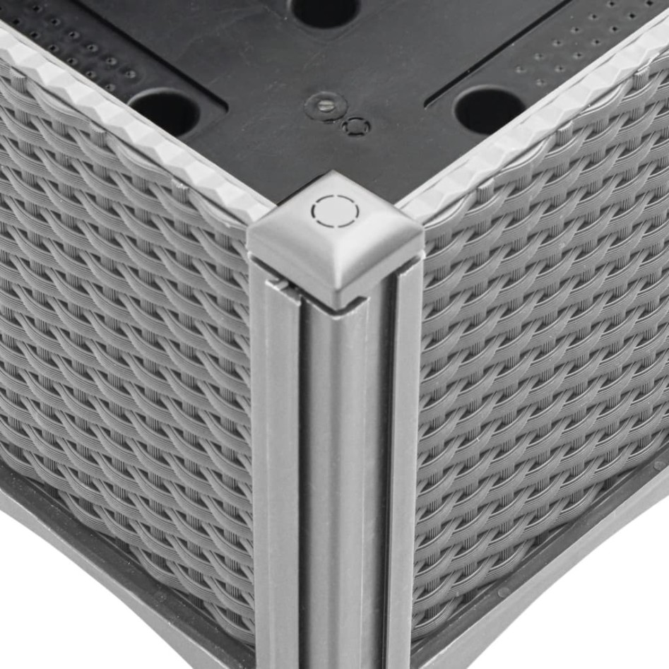 Jardinera con enrejado PP gris claro 160x120x142