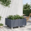 Jardinera con ruedas PP azul gris 100x80x54 cm