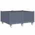 Jardinera con ruedas PP azul gris 100x80x54