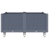 Jardinera con ruedas PP azul gris 100x80x54