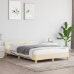Estructura de cama sin colchón tela crema 120x190 cm