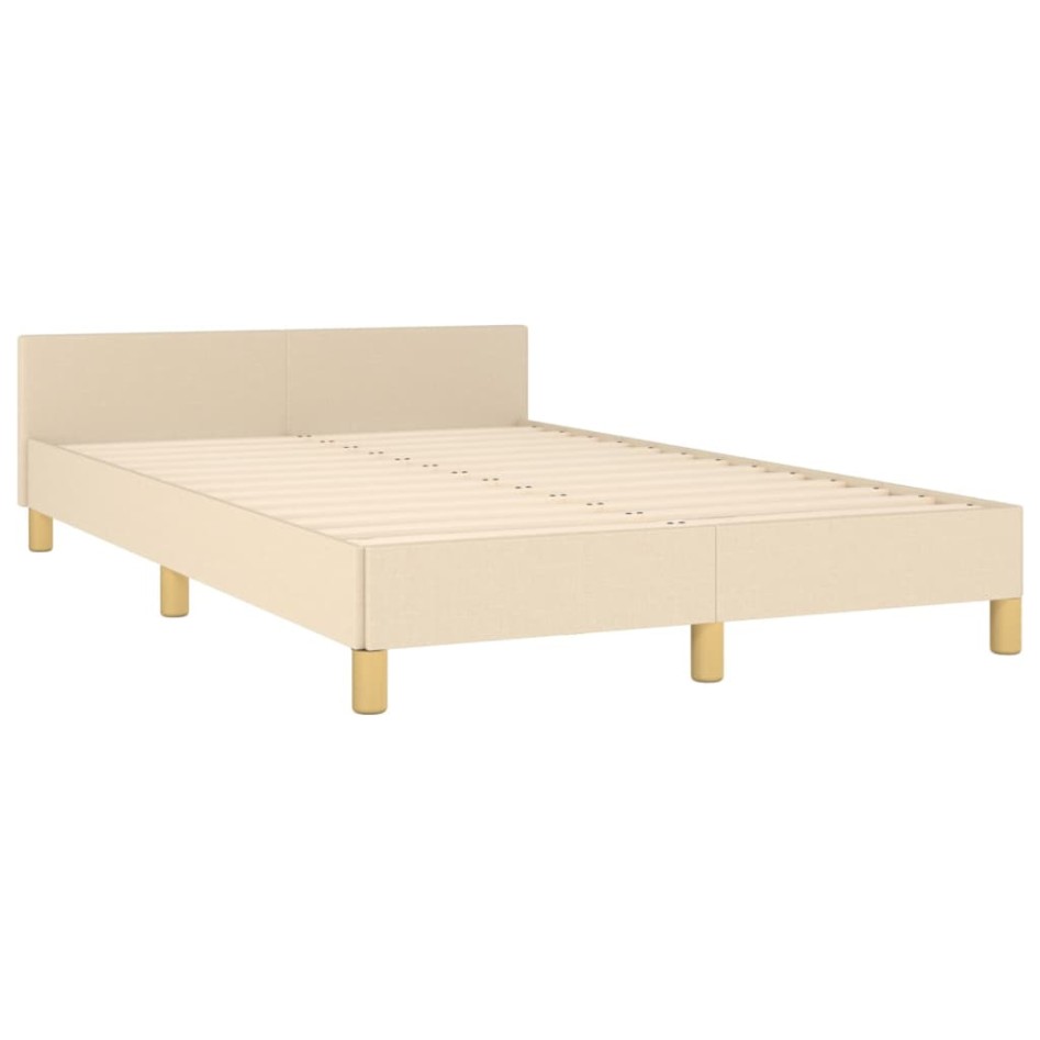 Estructura de cama sin colchón tela crema 120x190