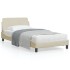 Estructura de cama con cabecero de tela color crema 100x200