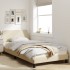 Estructura de cama con cabecero de tela color crema 100x200