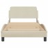 Estructura de cama con cabecero de tela color crema 100x200
