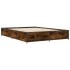 Estructura cama madera ingeniería metal roble ahumado