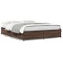 Estructura cama madera ingeniería metal marrón roble 120x200
