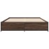 Estructura cama madera ingeniería metal marrón roble 120x200