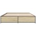 Estructura cama madera ingeniería metal roble Sonoma 135x190