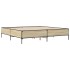 Estructura cama madera ingeniería metal roble Sonoma 180x200