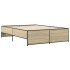 Estructura cama madera ingeniería metal roble Sonoma 120x200