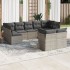 Set de muebles de jardín 9 pzas y cojines ratán sintético