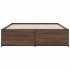 Estructura cama madera ingeniería metal marrón roble 140x200