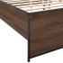 Estructura cama madera ingeniería metal marrón roble 140x200