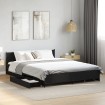 Cama con cajones madera de ingeniería negro 120x200 cm