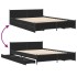 Cama con cajones madera de ingeniería negro 120x200