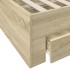 Cama con cajones madera ingeniería roble Sonoma 140x200