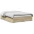 Cama con cajones madera ingeniería roble Sonoma 140x190