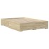 Cama con cajones madera ingeniería roble Sonoma 140x190