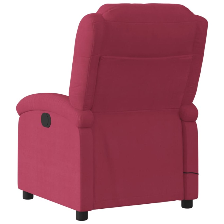 Sillón reclinable de masaje eléctrico terciopelo rojo