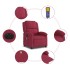 Sillón reclinable de masaje eléctrico terciopelo rojo