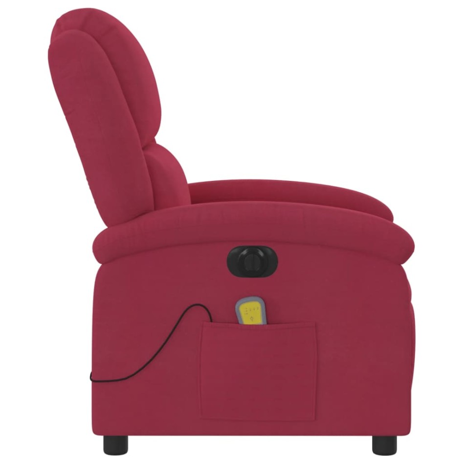 Sillón reclinable de masaje eléctrico terciopelo rojo
