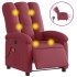 Sillón de masaje reclinable eléctrico tela rojo