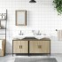 Set de muebles de baño 3 pzas madera contrachapada roble