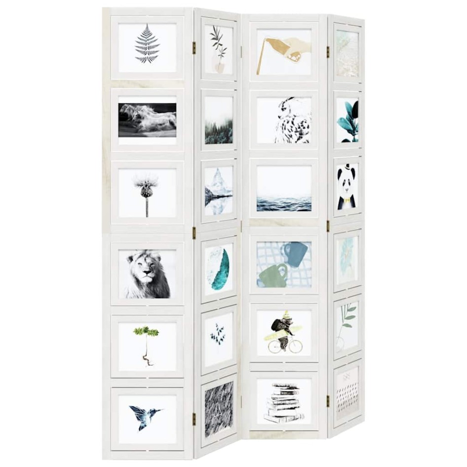 Biombo separador de 4 paneles madera maciza Paulownia