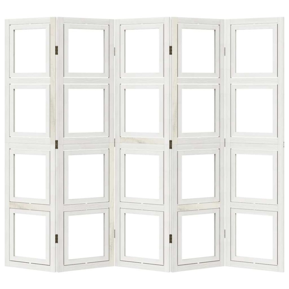 Biombo separador de 5 paneles madera maciza Paulownia